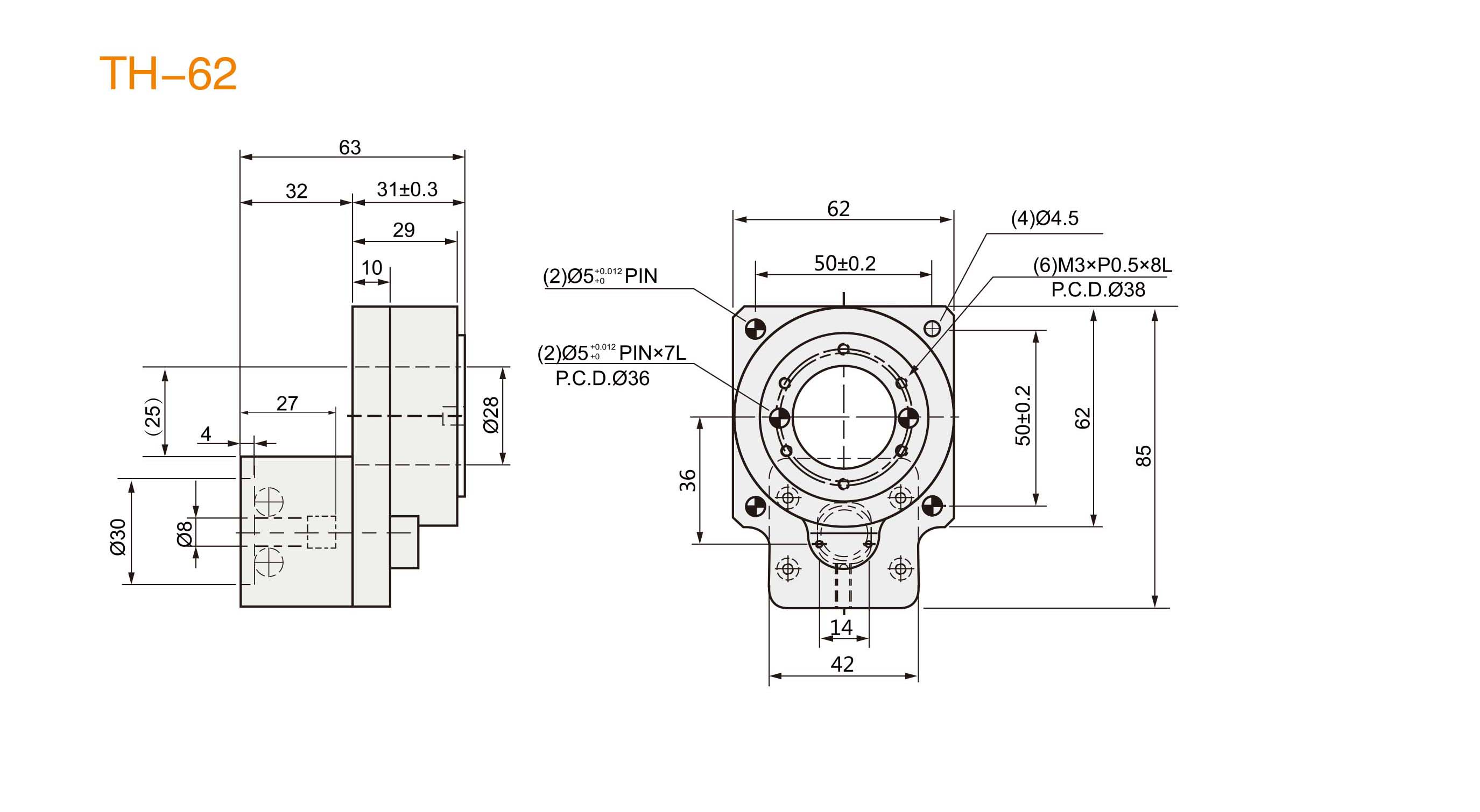 中空旋转电机平台编码器结构图纸