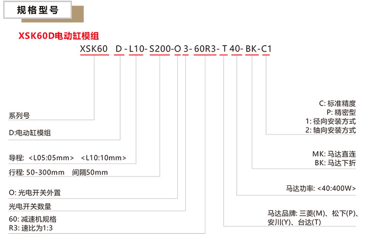 XSK电缸模组60D系列