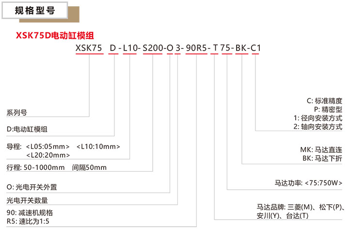 XSK电缸模组75D系列